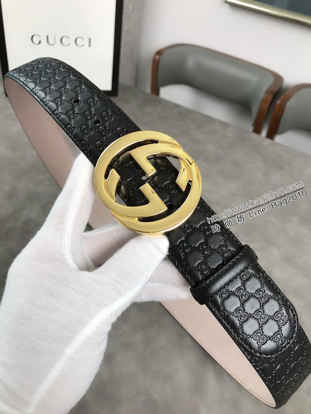 Gucci經典皮帶 古奇雙G拋光腰帶 411924  jjp2067